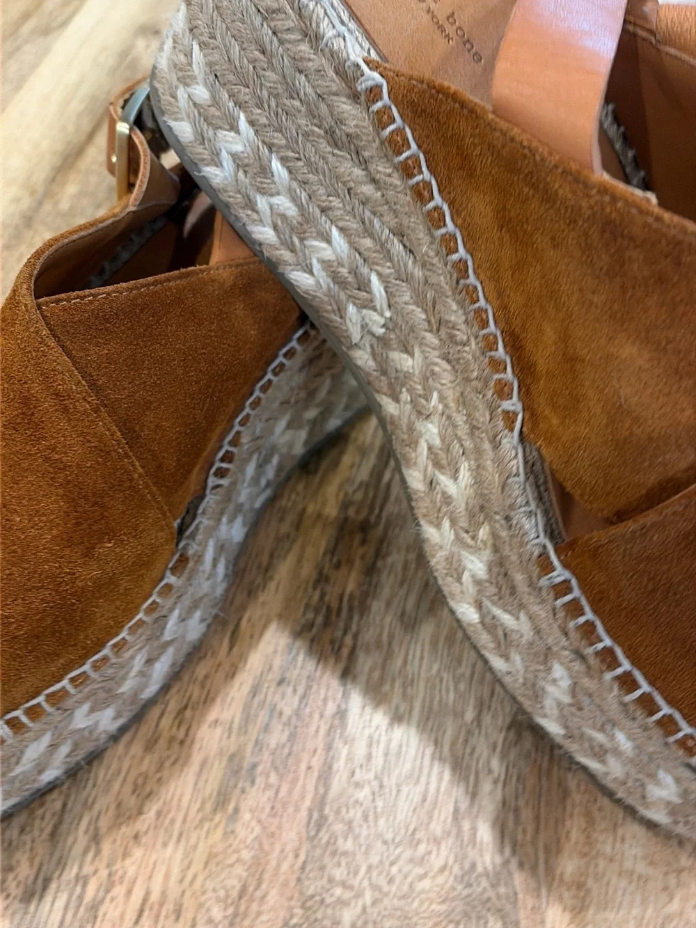 Rag & Bone Wedge Espadrille Sandals - Brown Suede